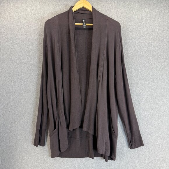 Athleta Pranayama Restore Wrap Cardigan Brown Long Sleeve Modal Women Size Large - Picture 1 of 13